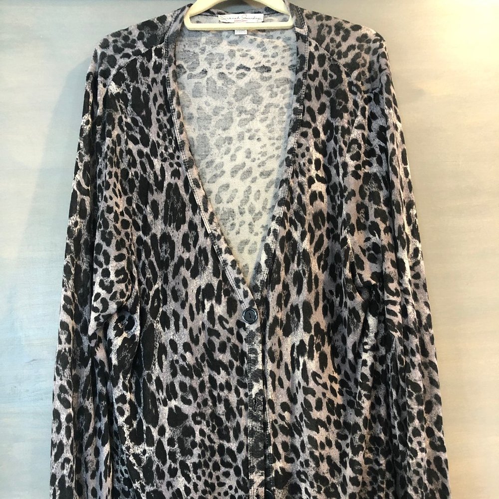 Animal print button down sweater for sale!